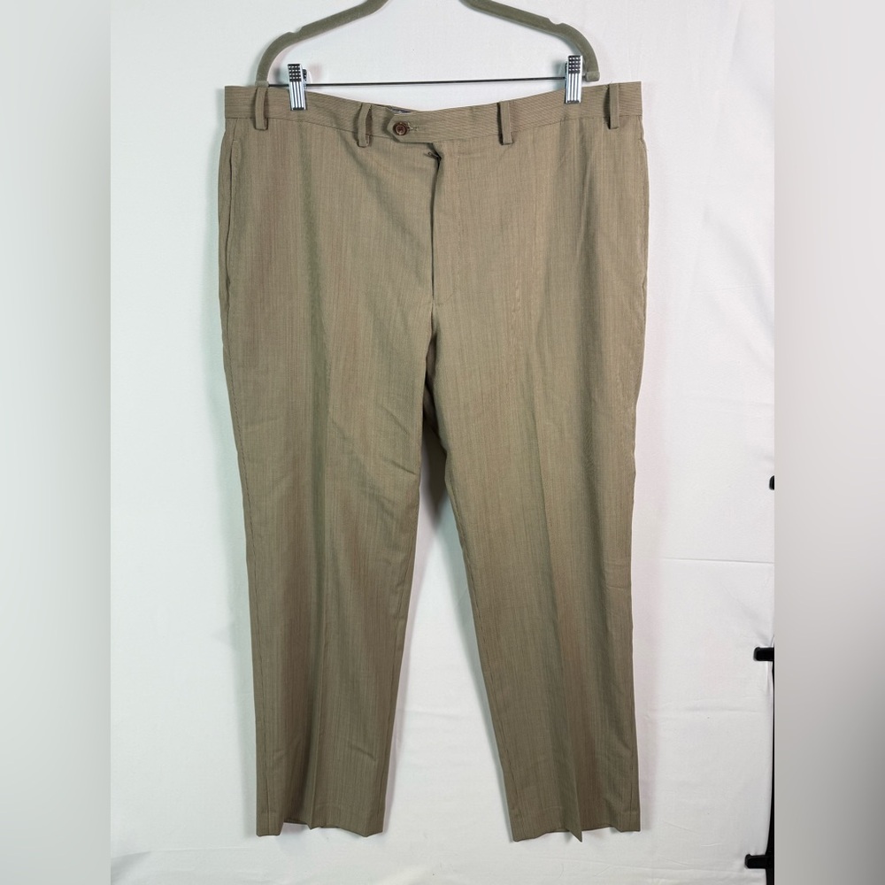 Lauren Ralph Lauren Men Classic‎ Brown Dress Pants Pinstriped 100% Wool sz 40x30